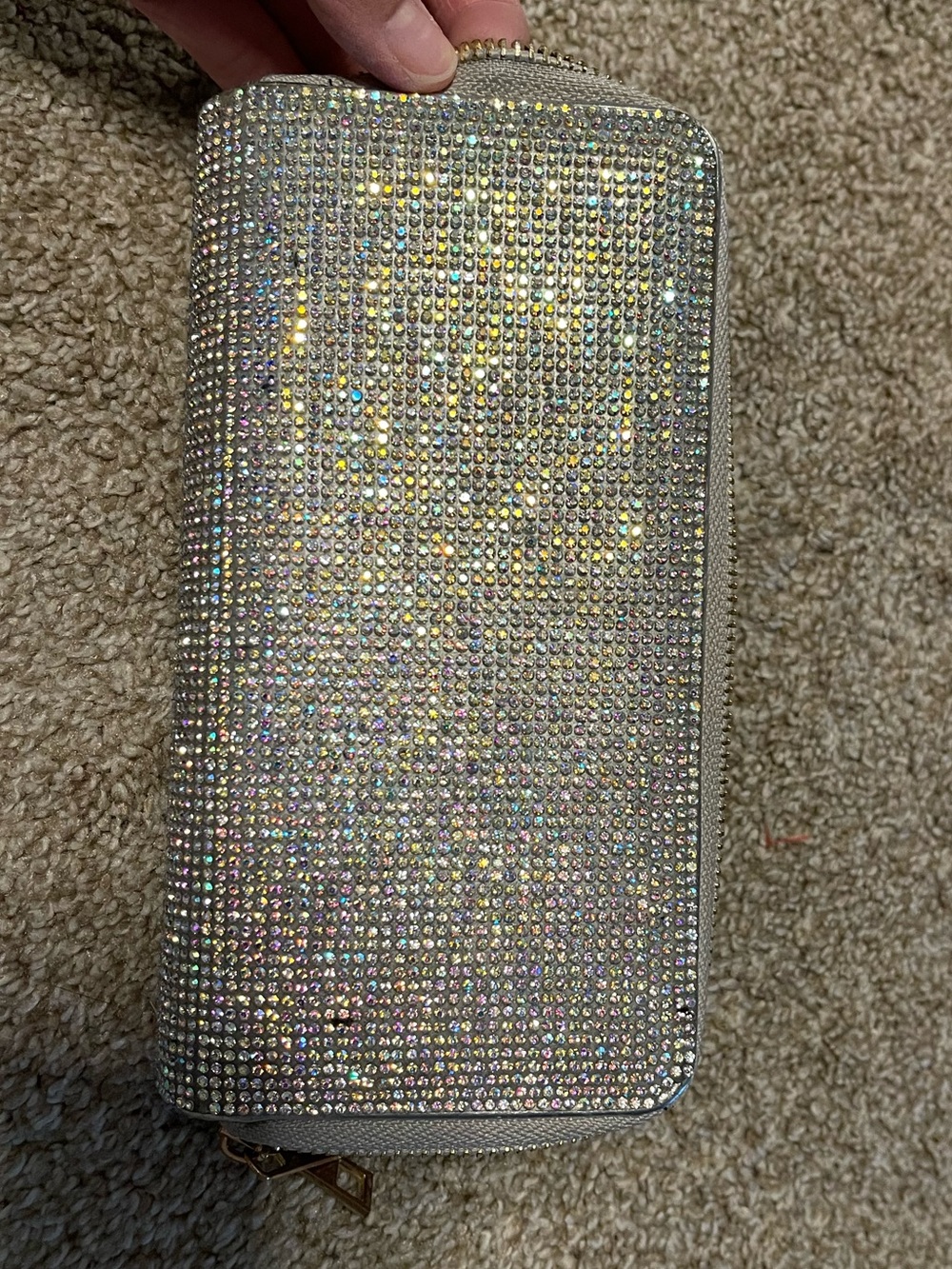 Source Unknown Iridescent Crystal Zip Around Wallet
